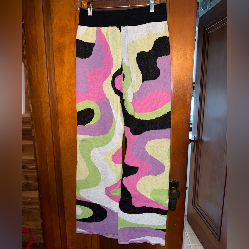 Other Stories Flared Jacquard Knit Trousers